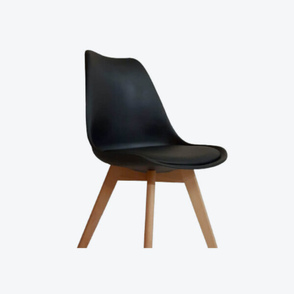 Simple black in wood chair